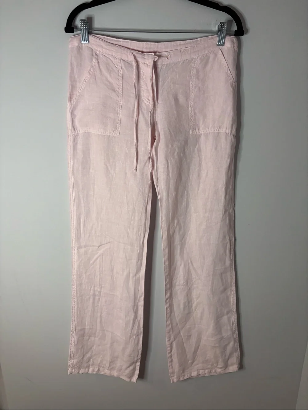 Juicy Couture Pink 100% Linen Straight Leg Pants - Picture 2 of 5